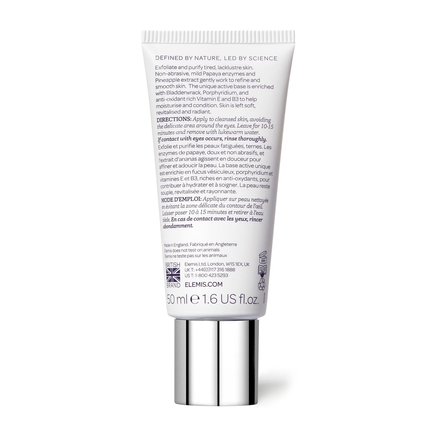 Elemis ELEMIS Papaya Enzyme Peel, Gentle Face Exfoliator Infused with Natural Fruit Enzymes, Non-Abrasive Cream Exfoliator to Smooth and Revitalise, Facial Exfoliator to Clarify Tired Skin, 50ml