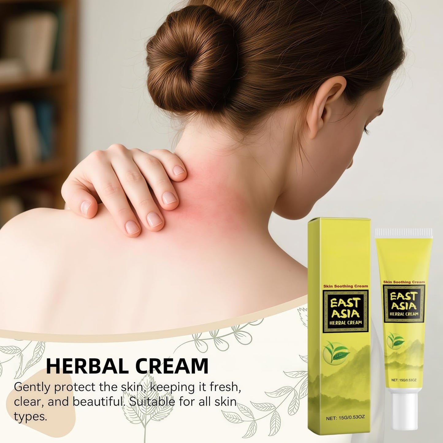 Herbal Cream,East Asian Natural Herbal Cream Set,Moisturising Cream with Botanicals,Body Lotion for Dry Skin,Firming Body Lotion,Skin Tightening Cream,Lock in Moisture and Nourish,Gentle Care