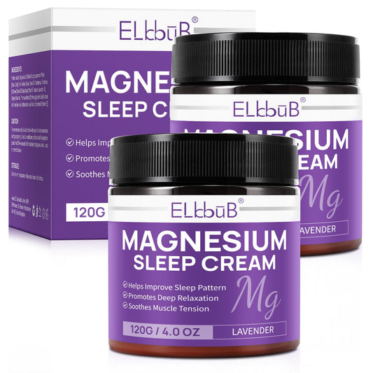 Magnesium Sleep Cream - Natural Magnesium Lotion with Almond Oil, Lavender & Vitamin E for Deep Relaxation, Quick Absorption & Skin Nourishment Suitable for All Skin Types - Lavender
