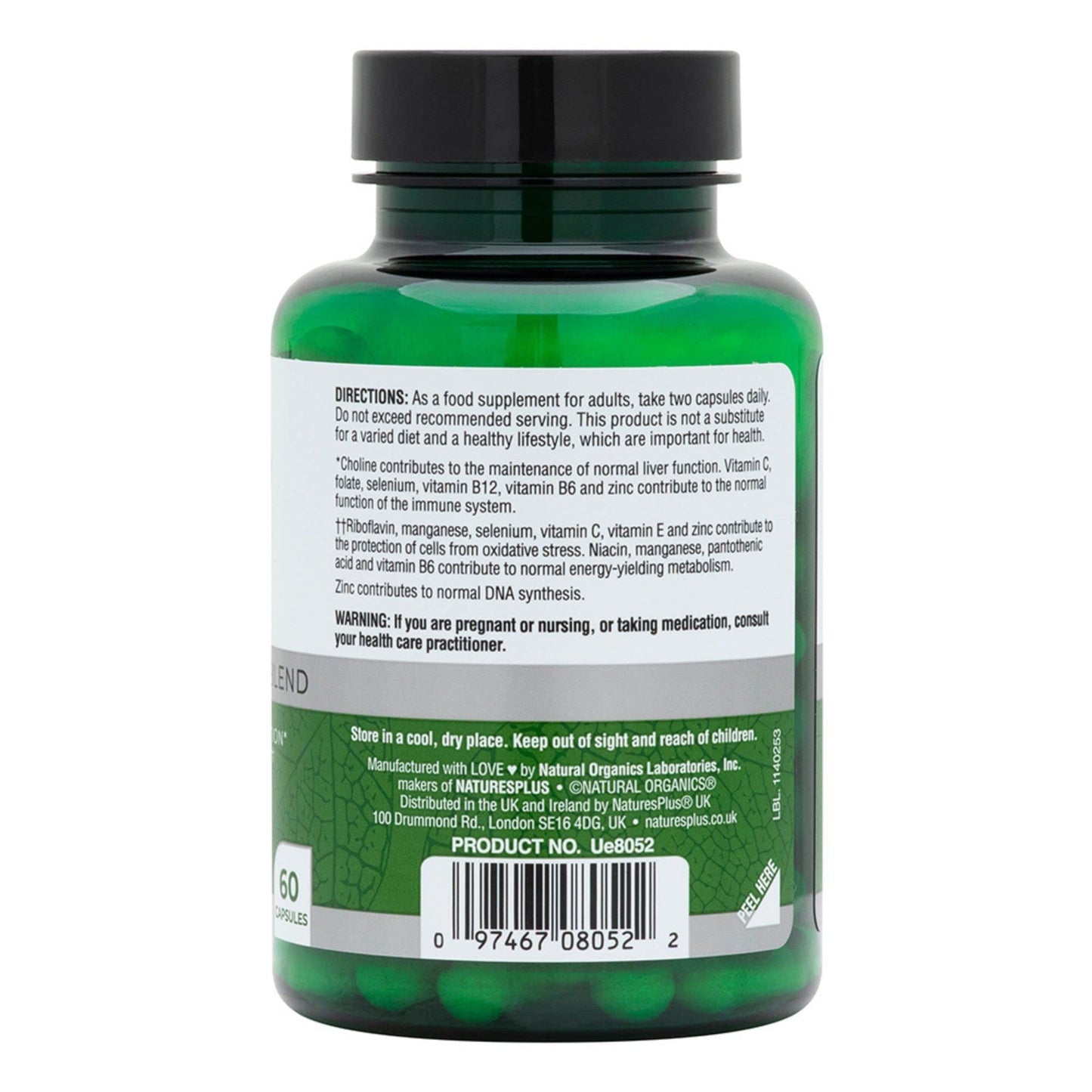 NaturesPlus BioAdvanced Liver Support - Liver Health Supplement with Turmeric, Artichoke, Milk Thistle, Dandelion, Choline and Methyl Bs - Gluten, Dairy and SOYA Free - Vegan - 60 Capsules