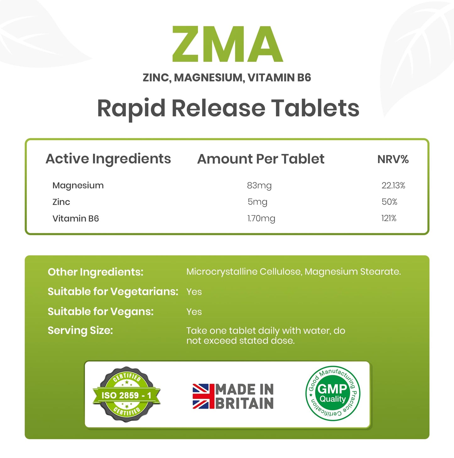 ZMA Supplements for Men & Women 90 Tablets High Strength Sleep Aid & Muscle Recovery - ZMA Tablets Zinc Magnesium and Vitamin B6 (3 Months Supply) for Better Sleep Tablets Vegan ZMA | UK