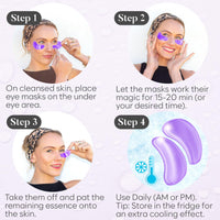 BLOOMORA Retinol & Collagen Under Eye Gel Patches (30 Pairs) | Eye Masks for Puffy Eyes | Under Eye Patches for Dark Circles & Puffiness | Under Eye Mask for Eye Care | Collagen Eye Patches