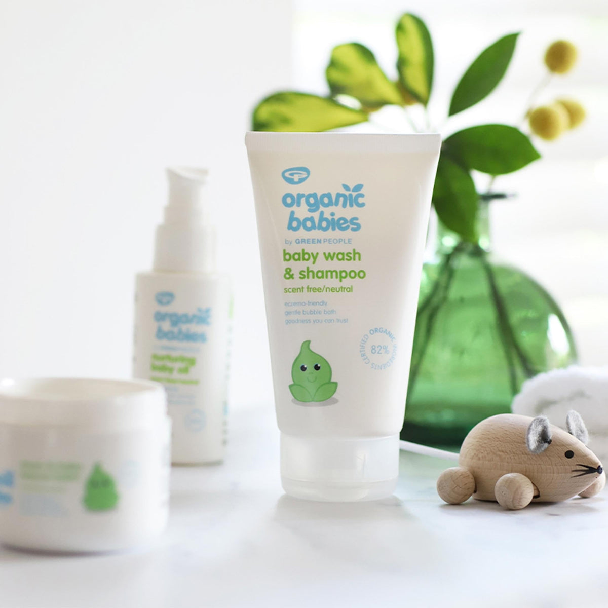Green People Organic Babies Baby Wash & Shampoo - Fragrance Free - Vegan, Organic & Cruelty Free, 150ml