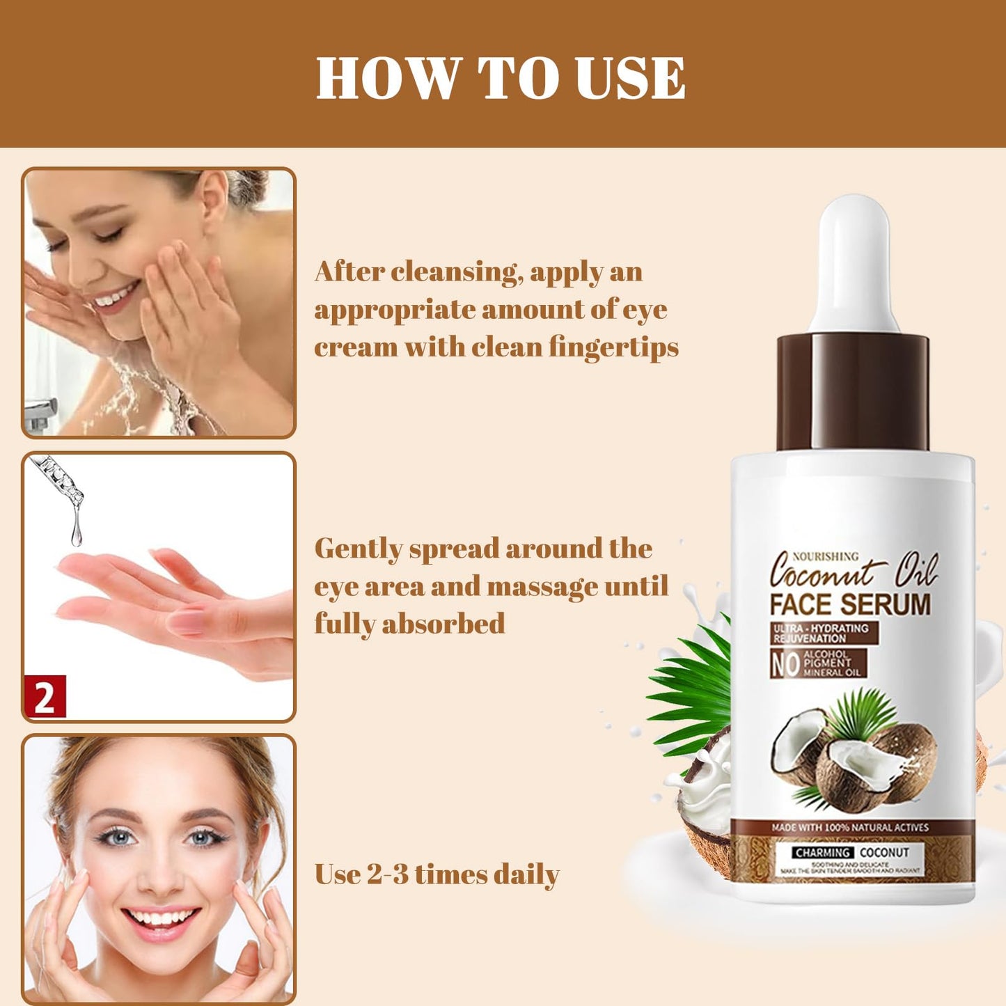 Generic Coconut Oil Serum for Deep Hydration and Barrier Repair Glow Enhancing Face Oil with Lightweight Fast Absorbing Texture Vegan Gentle Multi Purpose Skincare for Women