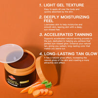 Cureluxe Intensive Tanning Gel - Premium Sunbed Tanning Accelerator Cream - Tan Accelerator with Coconut Oil and Vitamin A & E - Self Tanner Oil for Easy Application - Achieve Natural & Fast Tanning
