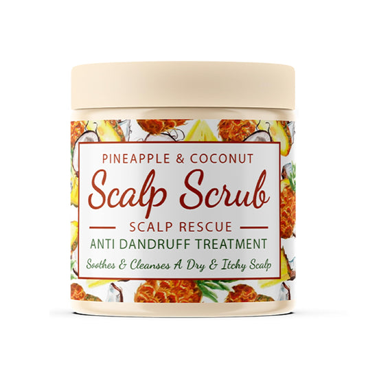 CalmGrace Exfoliating Scalp Scrub | Coconut & Pineapple Hair Scrub Scent | Natural Hair Care | Hair Scalp Exfoliator for Dandruff Prone Oily Hair & Dry, Itchy Scalp – 200g