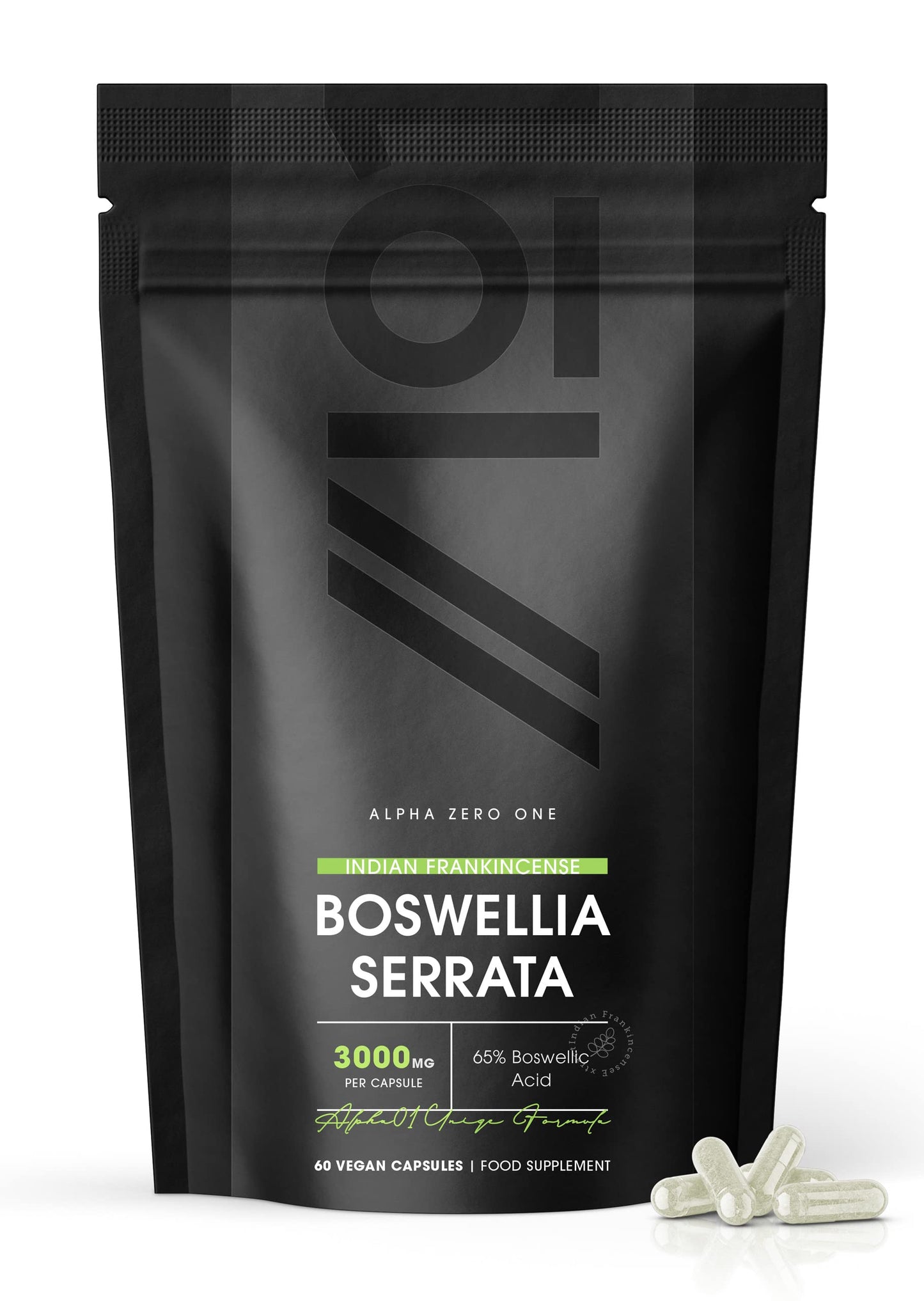 Boswellia Serrata Extract 3000mg - 65% Boswellic Acid (150mg per Capsule) - Indian Frankincense - 60 Vegan Capsules (2 Months Supply)