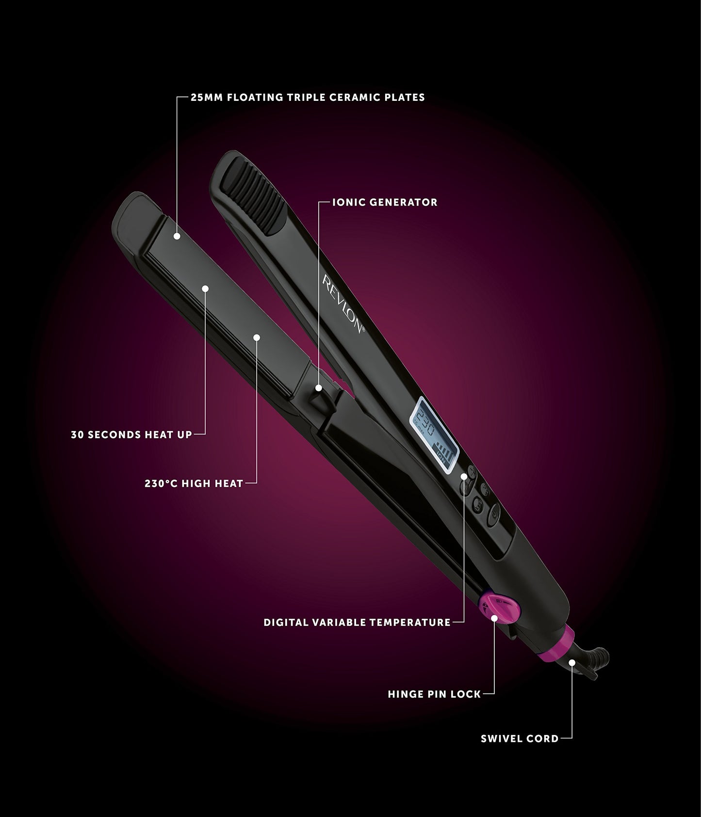 Revlon Perfect Heat Straightener, 230 W