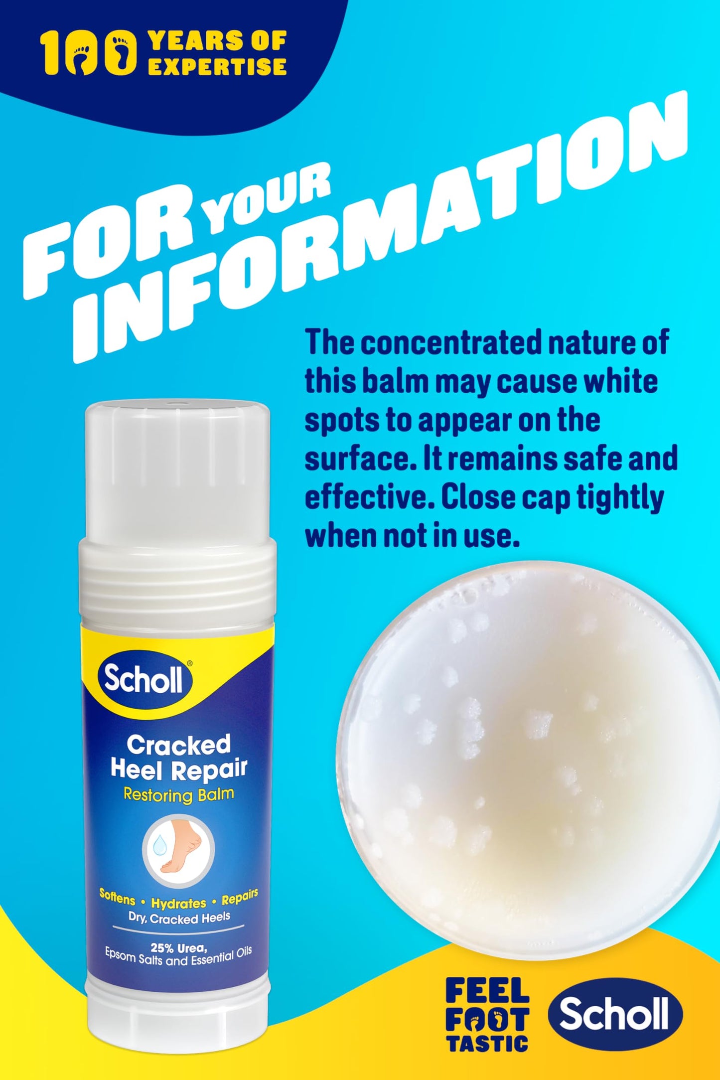 Scholl Severe Cracked Heel Repair Restoring Balm, to repair Very Dry and Cracked Heels, Intensely Moisturising for Healthy Feet with 25% Urea, Epsom Salts and Essential Oils