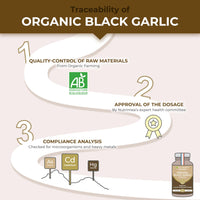 Organic Black Garlic (Fermented) | PATENTED Extract Standardised in S-allyl-cysteine | Immune System Booster | Natural Antioxidant | 90 Vegan Capsules (250mg) | French Expertise