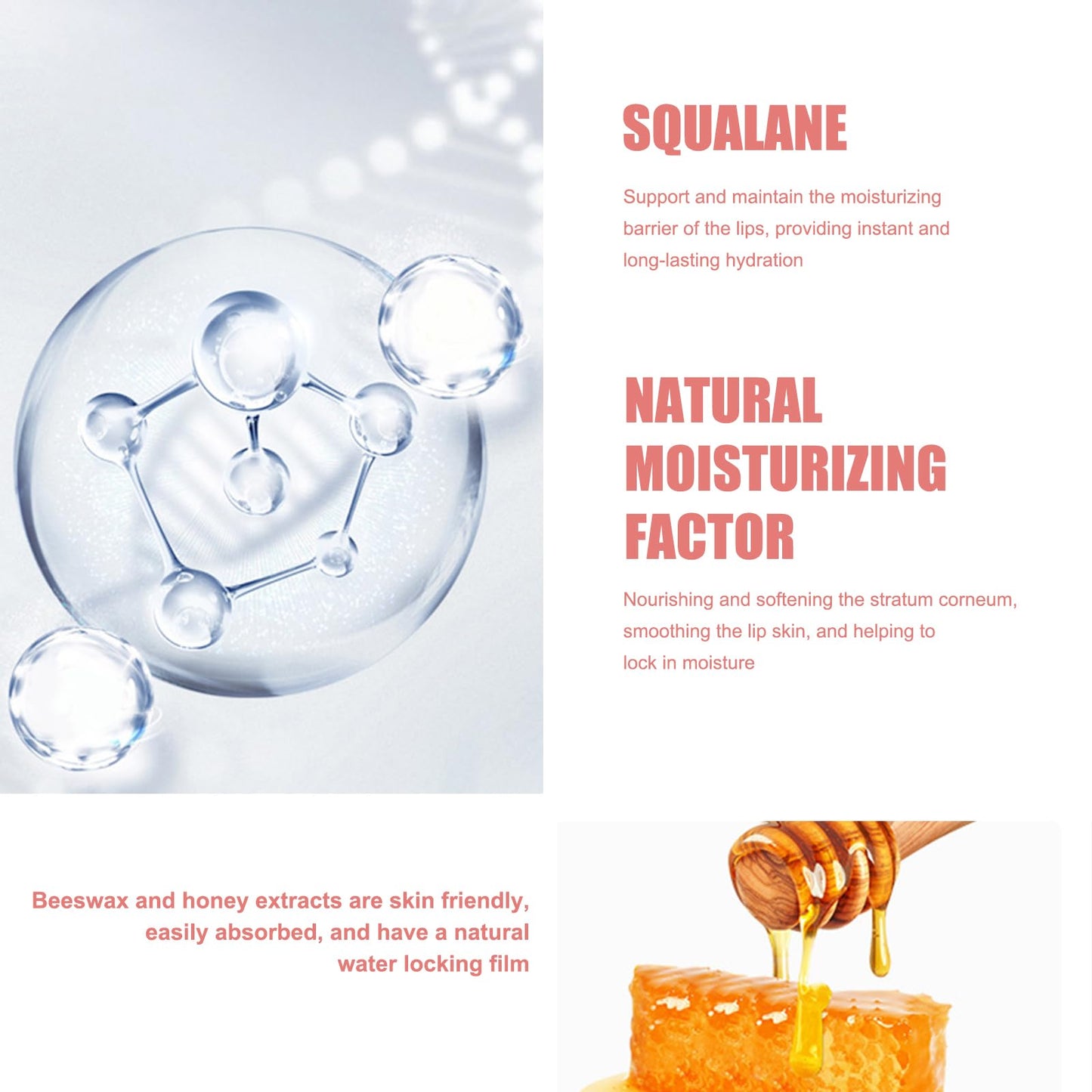 MADGININE Squalane + Amino Acids Lip Balm 4 PCS,New Squalane Amino Acids Lip Balm All-Day Moisture for Dry Lips,Squalane Amino Acids Lip Balm Multi-use for Cuticles & Elbows,Squalane Lip Balm