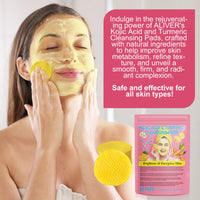 TailaiMei Kojic Acid and Turmeric Pads, 60pcs Turmeric Kojic Acid Cleansing Pads, Facial Sponges for Cleansing, Balance Skin Oil And Water,Gentle & Non-Irritating