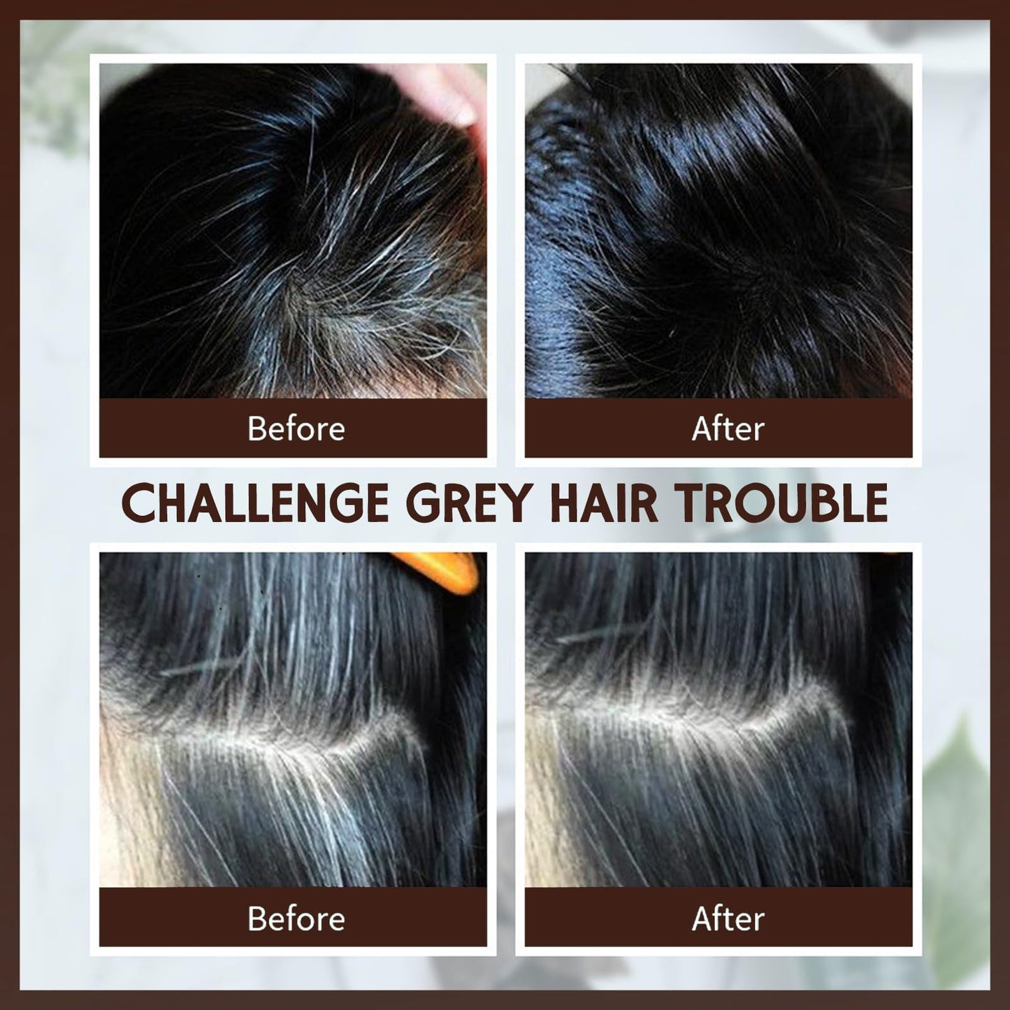 MINSHZEE Dark Brown Hair Roots Correcting Cream, Grey Hair Mascara, Women's Waterproof Hair Roots Colouring Cream, Semi-Permanent Hair Colouring Temporary Brush, Lightweight and Portable, No Hair Damage