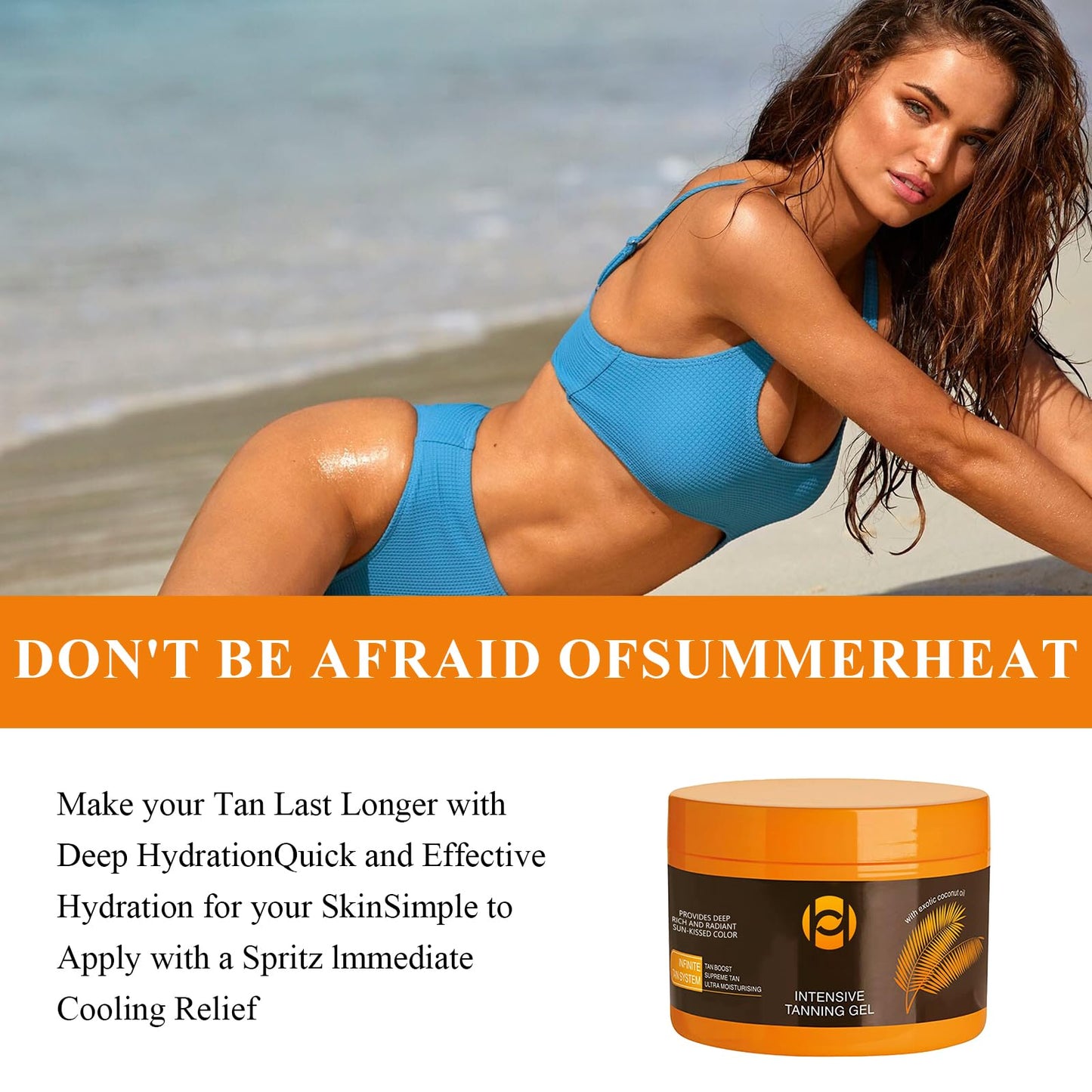 Katslyn Luxury Intensive Tanning Gel,150g Tanning Gel Intensive Tanning Gel Tanning Gel for Sunbathing with Applicator Stick Natural Tanning Accelerator Cream for Outdoor Sun Brown Tanning Cream(2pcs)