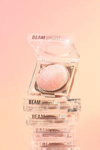 Makeup Revolution Beam Bright Highlighter, All Over Face Glow, Powder To Liquid Formula, 5 Different Shades, Pink Seduction