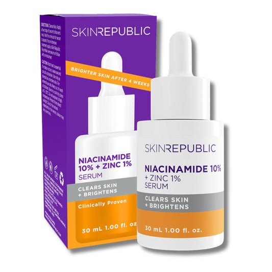 Skin Republic Niacinamide 10% + Zinc 1% Brightening Serum, Minimises Excess Oil, Pigmentation & Uneven Skin Tone (30ml)