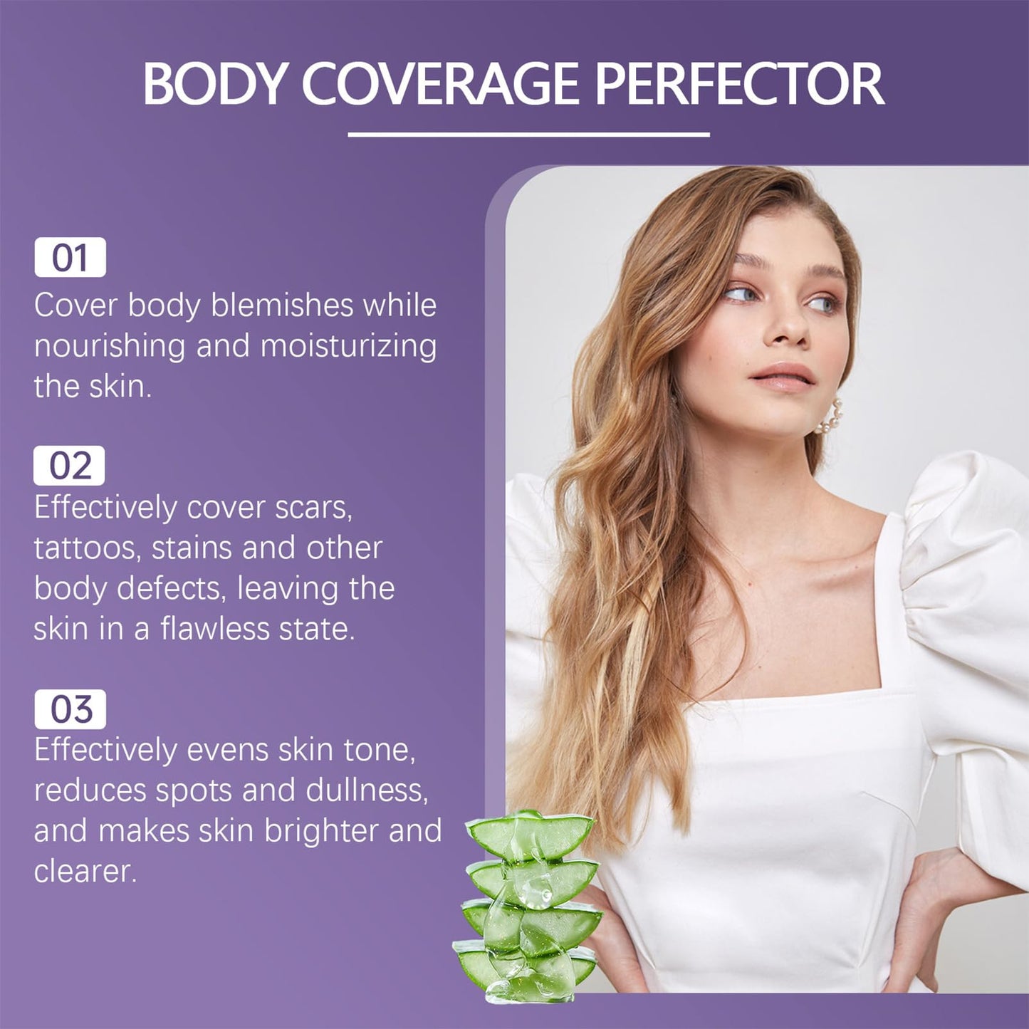 SHEBEEDO Tattoo Cover Up Makeup, Leg Makeup to Cover Veins,Body Makeup for Legs Natural Gloss Waterproof No Transfer for Tattoo Cover Up Long Last,Body Coverage Perfector 2.5 Oz (Natural Radiance)