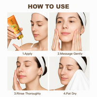 CTUBLIAUNX Exfoliating Face Wash & Scrub Cleanser for Women - Gentle Face Exfoliator with Vitamin C, Deep Cleansing & Smooth Skin, Oil-Free Daily Face Wash