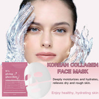 8PCS Glass Skin Collagen Mask - Deep Collagen Hydration Face Mask - Korean Skincare Face Masks for Firming & Moisturising - Collage.n Face Mask Overnight, Reduce Fine Lines & Wrinkles, Firming