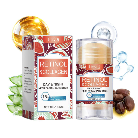 gcdat Retinol & Collagen Neck Facial Care Stick, Anti Aging Neck and Décolleté Firming Cream - Tighten and Hydrate Skin Day & Night Neck Tightening Cream Firm Repair Sagging Rejuvenates Skin - 1.41 Oz