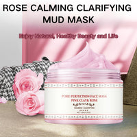 Pink Clay Mask | Organic Face Masks for Women | Rose Calming Clarifying Mud Mask | Clay Face Mask with Bentonite & Kaolin Clay | Pore Minimizer, Deep Cleansing & Hydrating Facial Skincare