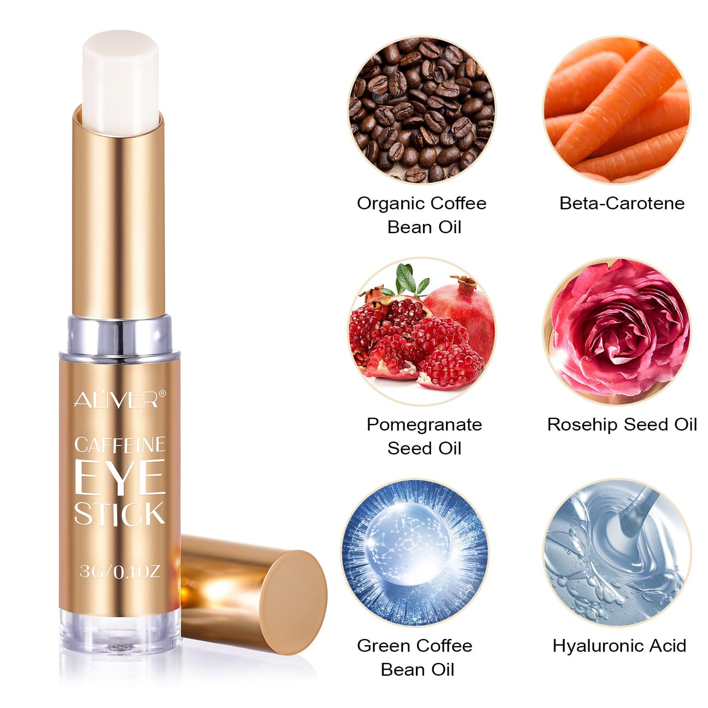 Generic Retinol Eye Stick, Eye Cream For Dark Circles And Eye Puffiness, Hydrates, Firms, Brightens, Fine Lines, For All Skin Types 3G (Caffeine)