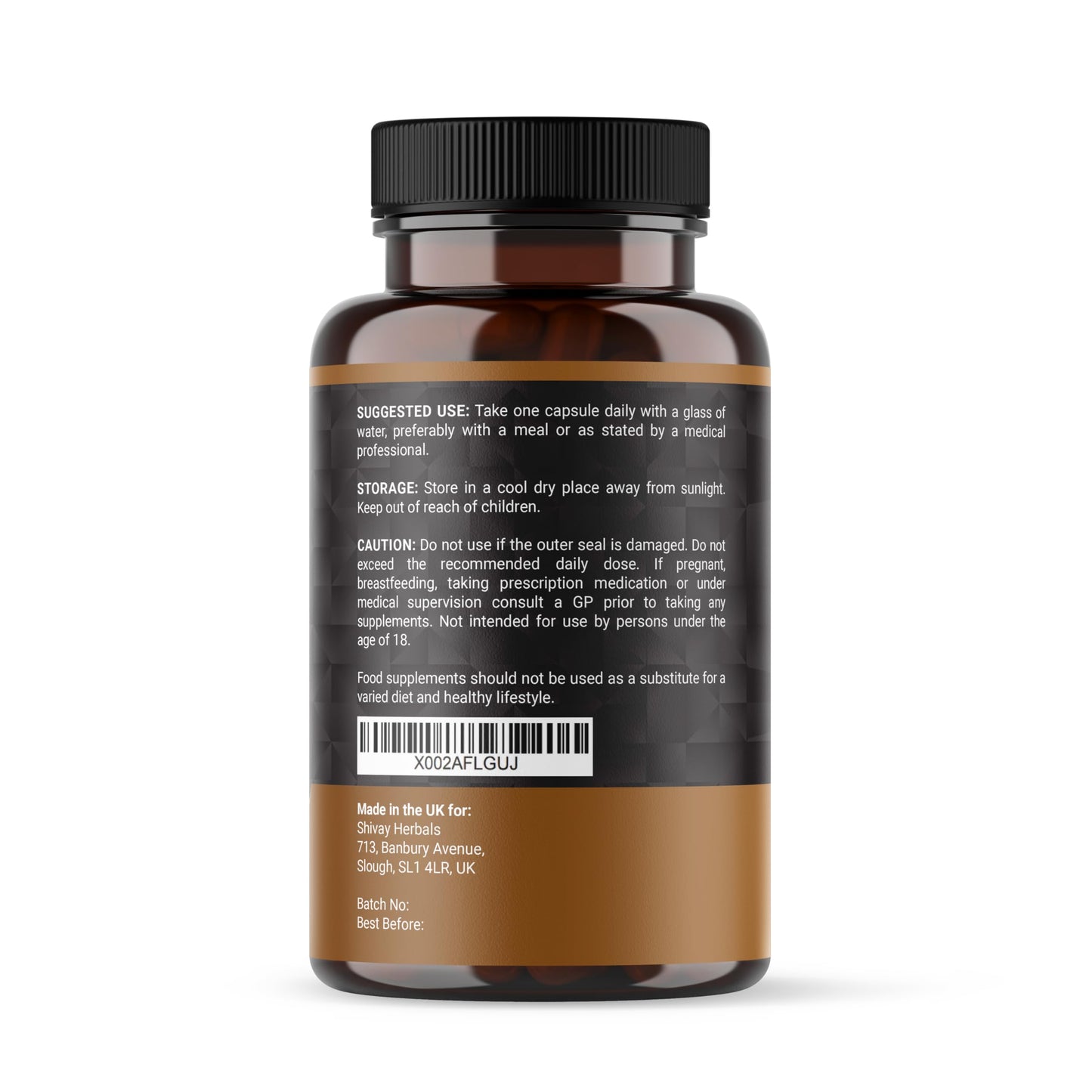 Shilajit 16000mg Complex 5 in 1 with Ashwagandha + Lions Mane | 120 Vegan Capsules - 4 Month Supply | High Strength Pure Himalayan Shilajit | Rich in Fulvic Acid | Made in UK by Shivay Herbals