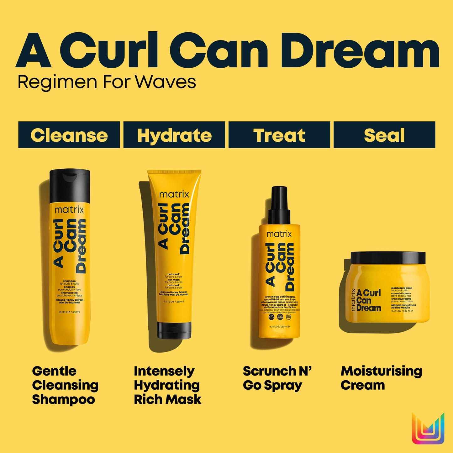 Matrix A Curl Can Dream For Waves Leave-In Treatment, Anti-Frizz and Heat Protection, Weightless Definition, 250ml