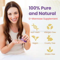 JeaKen - D Mannose, Rich in C, E, B and K Vitamins Women and Men Need, D Mannose Powder with Cranberry Capsules High Strength for Good Urinary Tract Health, Promotes Wellness, 60 Vegan Capsules