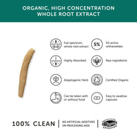 Ashwagandha – Together Health – 100% Organic Certified Ashwagandha Roots – High Concentration, Full Spectrum Extract – Vegan Friendly – Made in The UK – 90 Vegecaps - Pack of 3