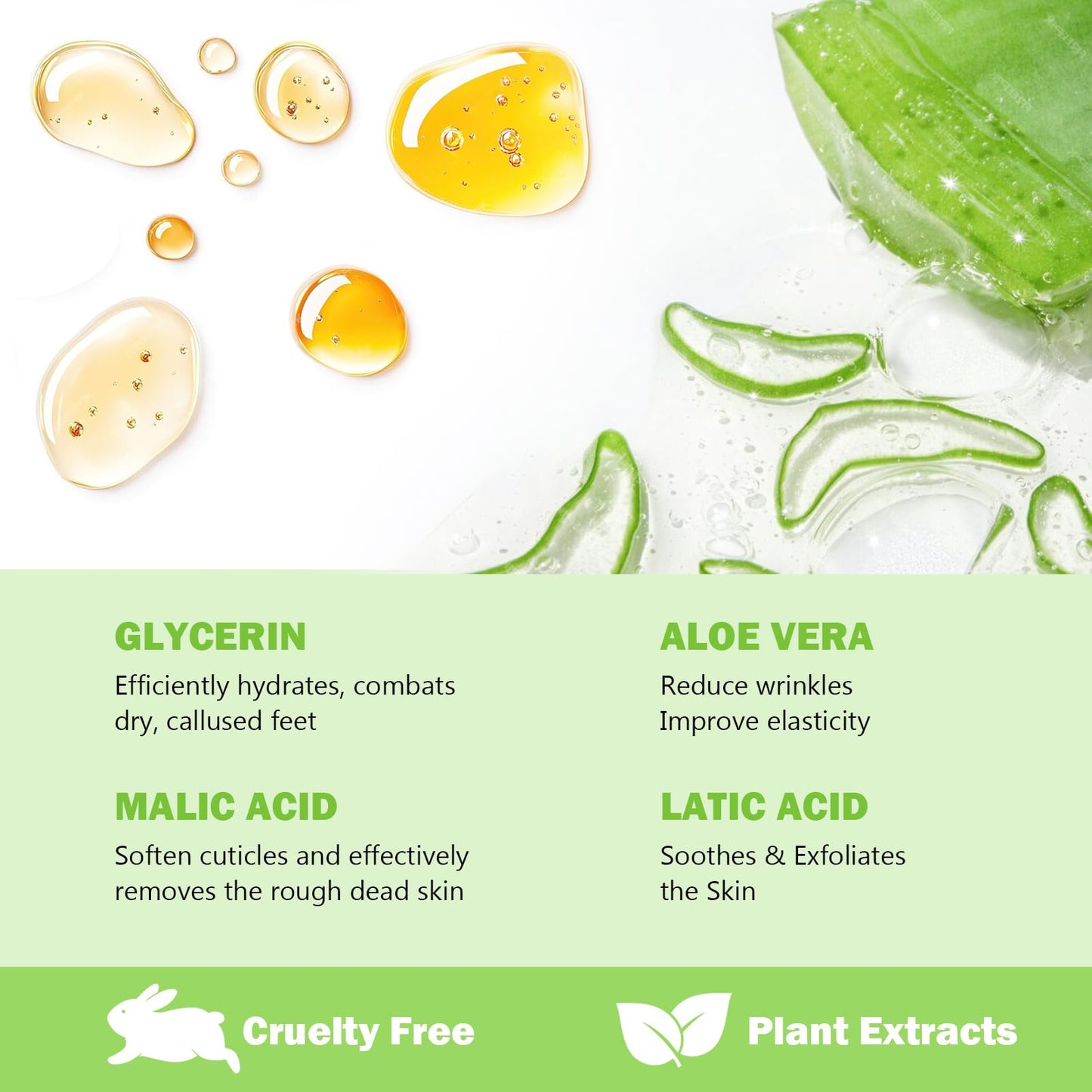 KAYZON Foot Peel Masks, 5 Pairs Feet Exfoliating Socks, Aloe Vera Foot Moisturiser Socks for Foot Care, Cracked Heel, Dead & Hard Skin, Foot Mask for Women & Men - Baby Soft Smooth Touch Feet