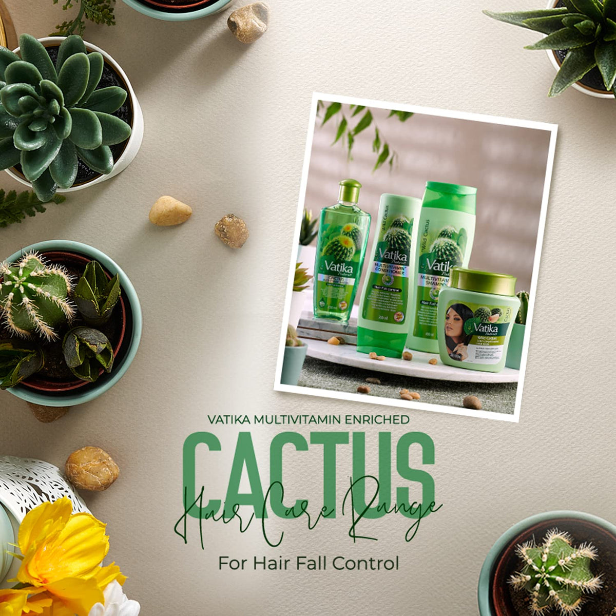 Vatika Naturals Dabur Vatika Cactus Enriched Hair Oil for Hair Fall Control 200 ml