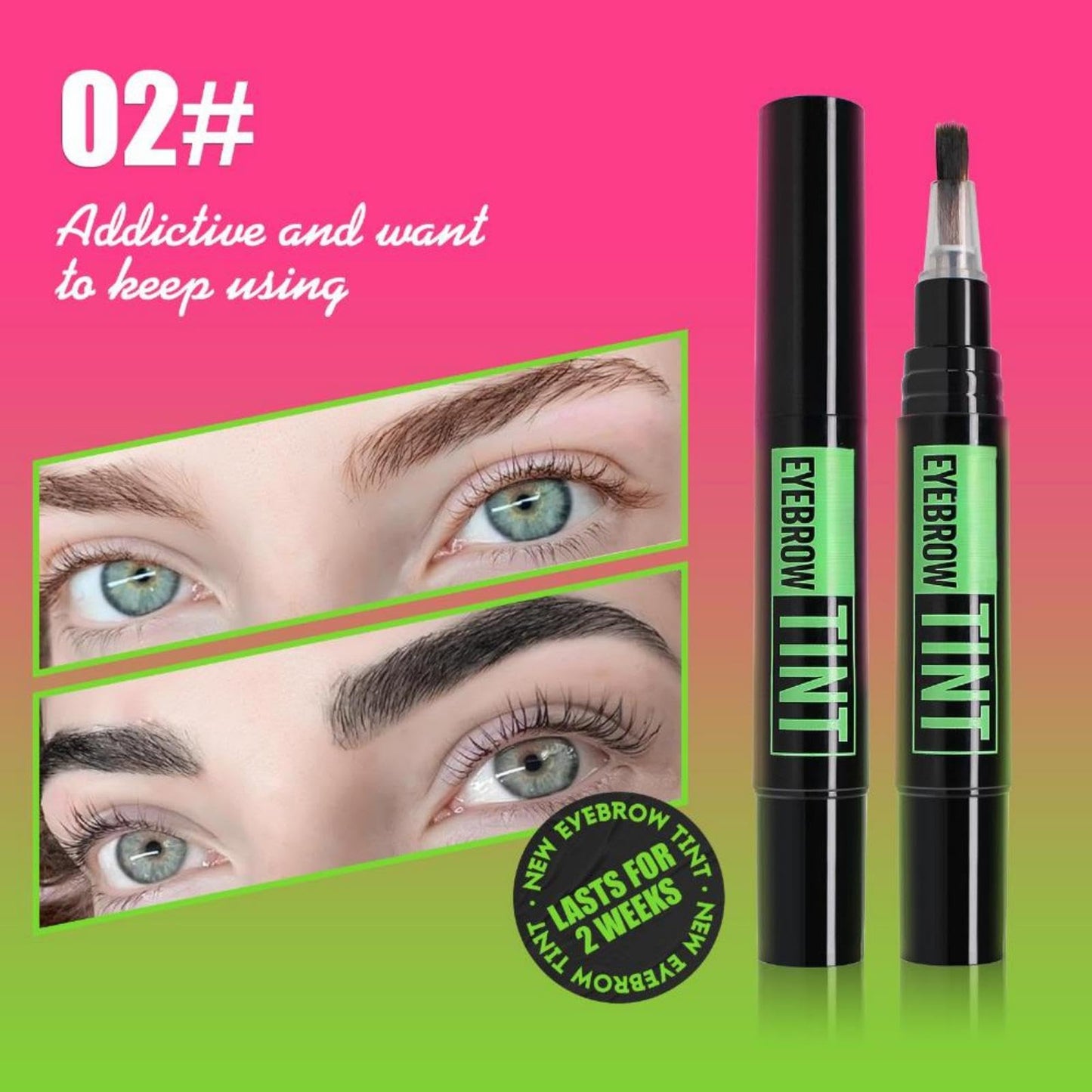 Generic Brow Dye Kit Long-Lasting Eyebrow Tint Semi-Permanent Black Eyebrow Waterproof Smudge-Proof Pen Tattoo Pencil Medium Brow Makeup for Defined Natural Look Easy to-Use with Brush