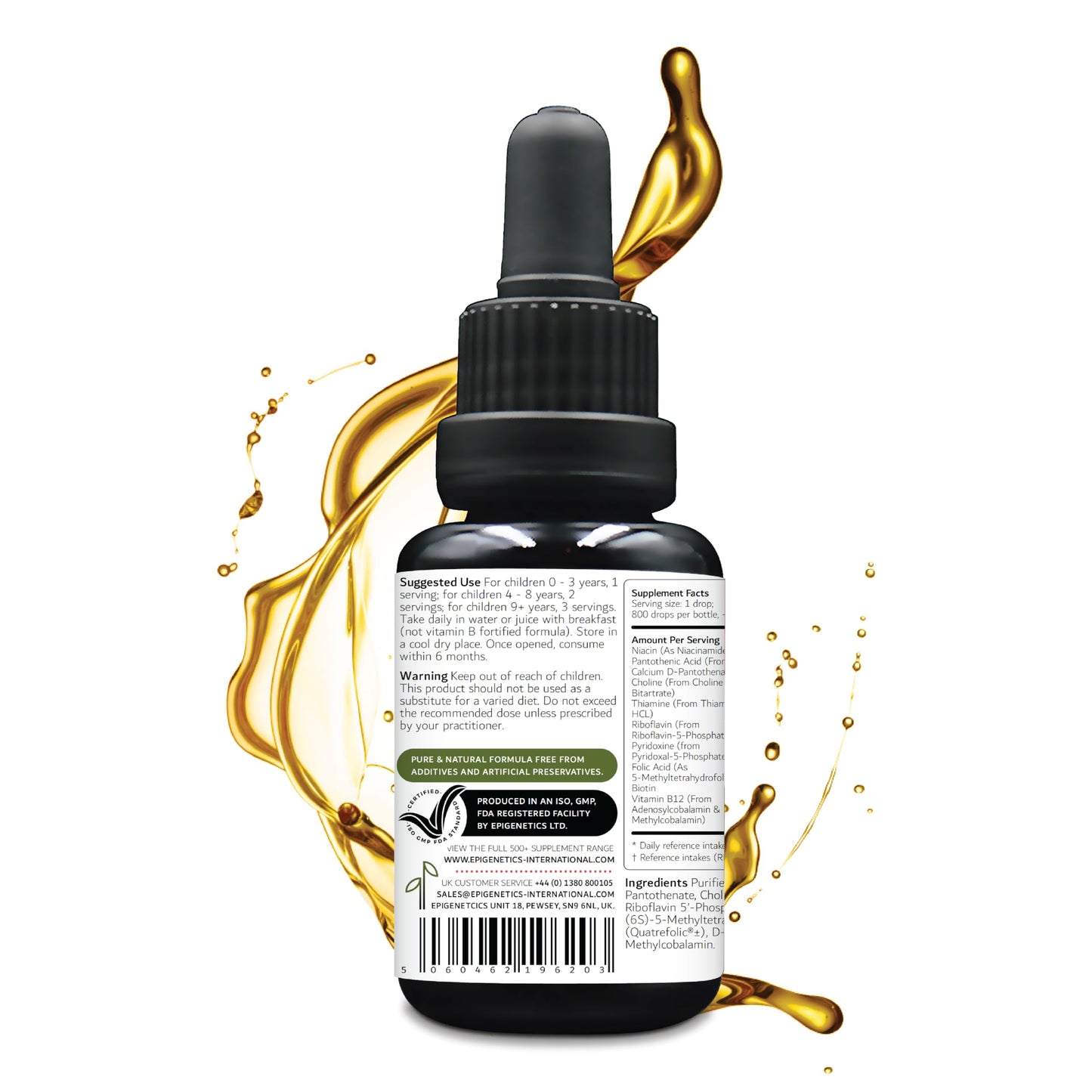 Vitamin B Complex for Children 30ml | 9 B-Vitamins Supplement from Birth 0-11 Years | Newborn Baby Kids Sugar Free UK Made Vegetarian Liquid | 1 Drop Daily