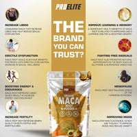 Organic Maca Root Powder 500g Supports Immunity | Premium Macaroot Superfood Super Greens Performance & Endurance Powder | Vegan Pure Peruvian Zero Additives Maca Powder by PROELITE