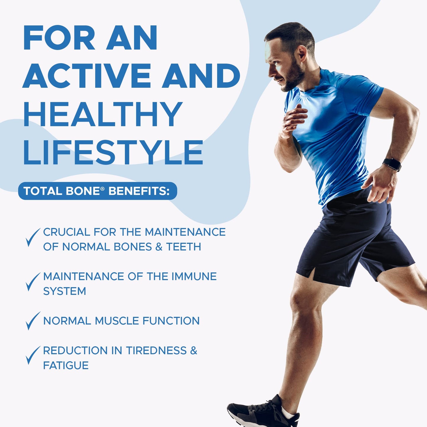 Total Bone® Calcium Magnesium Zinc & Vitamin D3 Supplement – 180 Vegetarian Tablets – 3 Month Supply High Strength Osteo Tablets – Strong Bones & Teeth – Calcium Mineral Complex