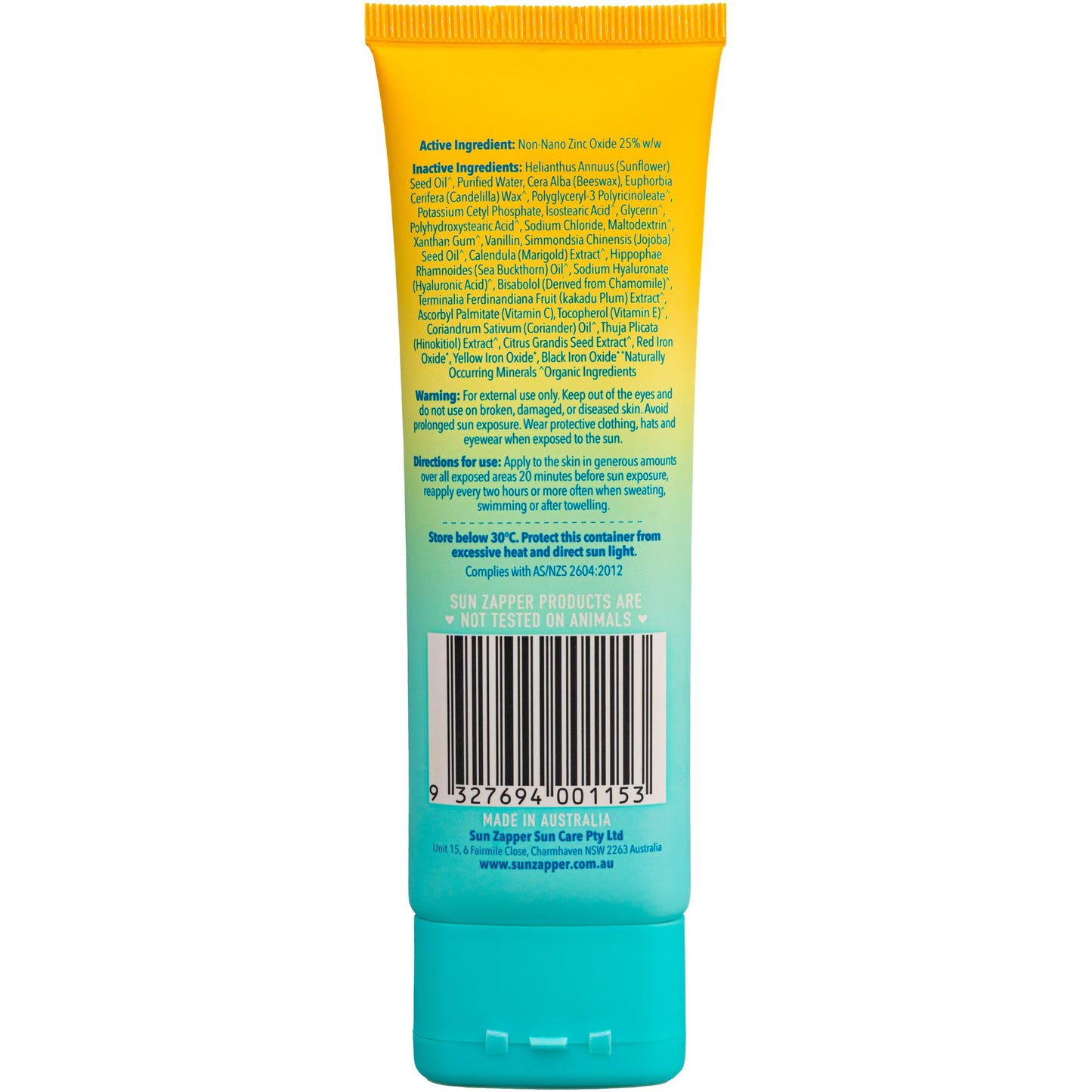 Pure Zinc Sun Cream SPF 50 Sun Zapper Reef Safe Mineral Non Nano Zinc Sunscreen Made in Australia