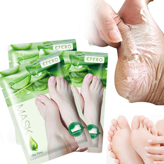 Tongyend Foot Peel Mask,3Pcs Natural Aloe Vera Gel Foot Mask,Foot Peel Mask For Hard Skin,Exfoliating Feet Peeling Socks,Foot Callus Remover,Foot Care,Feet Hard Skin Remover,Pedicure Sets For Feet (Aloe Vera)