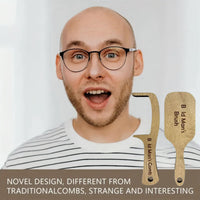 Jinjiar 2 Ba-ld Man Comb,Wooden Funny Hairbrush Comb,Joke Pranks for Adults,Humorous Toothless Combs Blad Mans Brush,Presents for Men,Hair Combs for Men,Ba-ld Mans Comb and Brush,Wooden Hair Comb,Ba-ld Comb