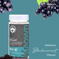 Known - 1600 mg Himalayan Shilajit Gummies with Ashwagandha - 60 x Two-A-Day Blackcurrant Flavour - 50% Fulvic Acid - Energy, Stress Relief & Immune Support - Adaptogenic - Vegan/Halal