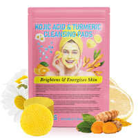 Datival Turmeric Kojic Acid Cleansing Pads, Turmeric Kojic Acid Pads Infused Foaming Exfoliating Pads, Unclog Pores, Turmeric Cleansing Pads for Dark Spots, Helps Balance Skin Oil And Water, 40 Pads