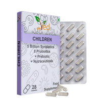 VED Children Complex Probiotics and Prebiotics Complex - 5 Billion CFU - 28 Probiotic Complex Capsules for Children - Lactobacillus helveticus, Rhamno. 28 Days Supply.