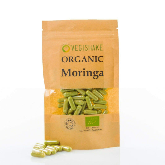 vegishake Organic Moringa Oleifera HPMC Capsules 1000mg per Meal Oleifera Miracle Tree Vegan Halal Kosher (90 Capsules)