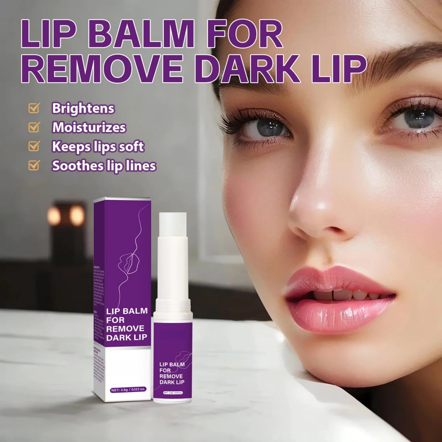 Xunzhi Lip Lightening for Dark Lips,Moisturizing L/ip Care Cream,L/ip Balm Stick,Deep Moisturization Li/p Balm,Li/p B/alm Hydrating and Brightening Dark L-ips,Li-p Repair B/alm for Dry Cracked Li-ps,5g