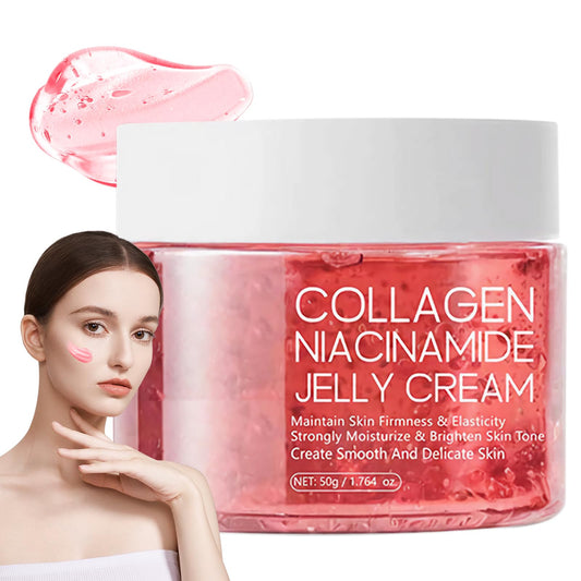 Ledeak Collagen Jelly Cream, Anti Aging Face Moisturiser with Niacinamide & Hydrolyzed Collagen, Reduce Fine Lines, Boost Skin Hydration & Glow, Korean Skincare for All Skin Type(50g)
