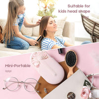 URTHEONE 2Pcs Travel/Mini Hair Brush Boar Bristle Hairbrush for Girls Boys Kids Women Men,Detangling Brush for Thick Curly Thin Long Short Dry Hair