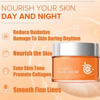 MrCuvaryas Vitamin C Moisturiser For Face Cream, Anti Aging & Wrinkle Day And Night Face Cream For Women & Men, Brighten & Even Skin Tone, Boost Skin Collagen, Reduce Fine Lines for Skin Care