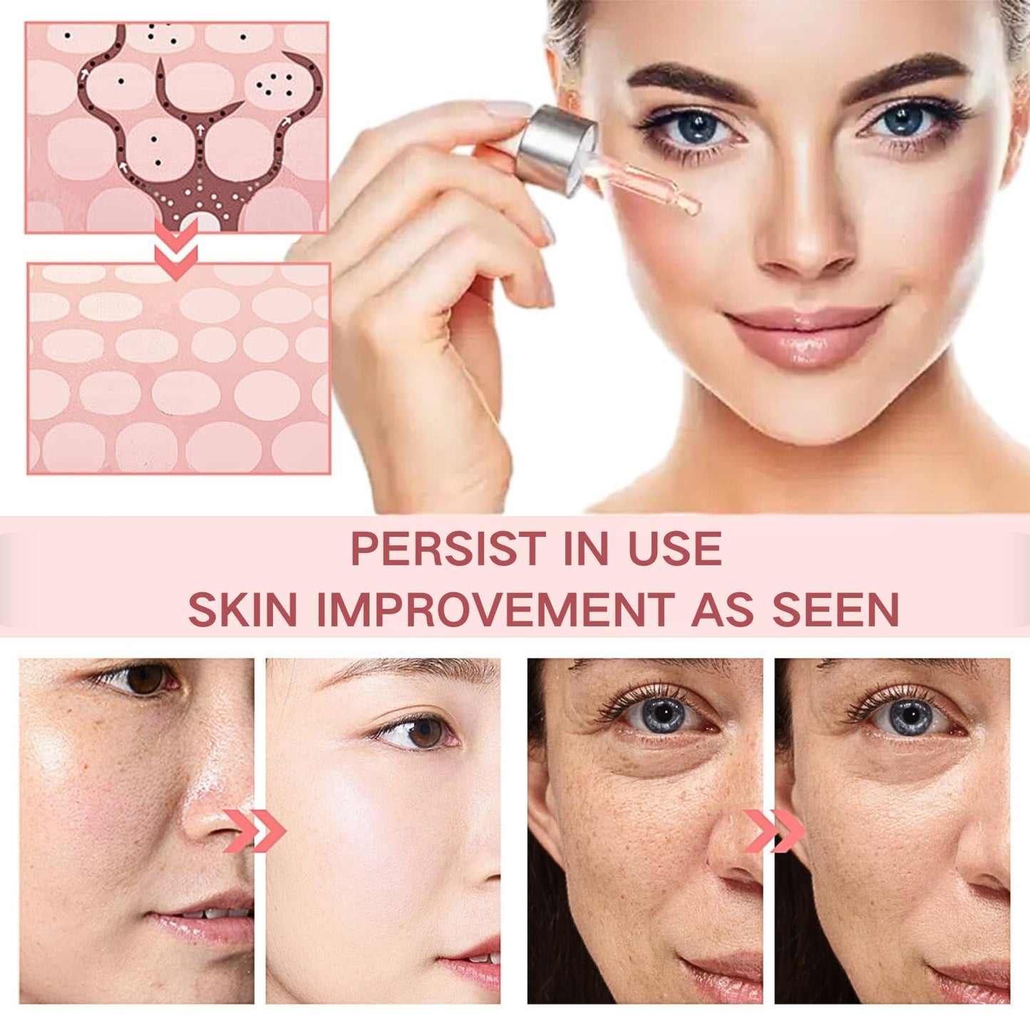 Trendyfave 5 In 1 Face Serum,Vitamin C Serum,Face Serum For Women,Hydrating Serum, Fade Fine Lines & Anti Wrinkle & Dark Spot Remove,Face Oil Anti-Ageing,With Niacinamide & Hyaluronic Acid,30ml