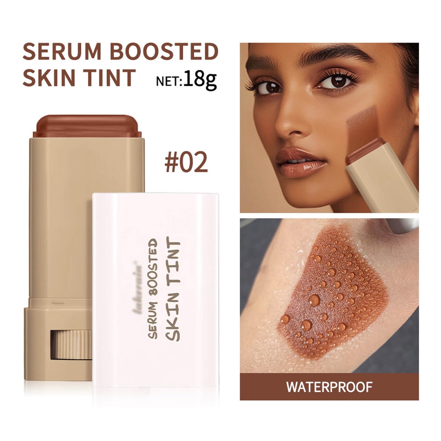 Generic Foundation Stick Beauty Balm Serum Boosted Skin Tint for Women - Skin Tint Moisturiser & Concealer for Face & Cheek - Foundation Balm Contour Stick for Dry Skin, Travel Size (#01)