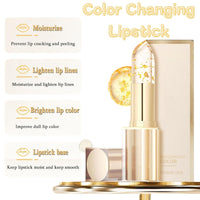 SHEBEEDO Transferproof Color Changing Lipstick,24H Long Lasting Moisturizing Glossy Lip Gloss,Color Changing Lipstick with Gold Foil Crystal Shine, Deep Nourishment Balm
